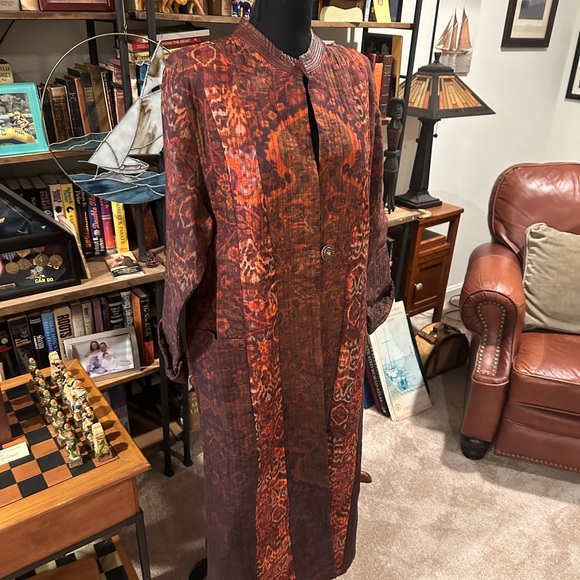 Soft Surroundings NWT Icon Bedouin Multicolor Floral Duster Lined Coat Size XL - Picture 1 of 4